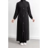 ÇIT ÇIT DETAYLI DİK YAKA SPOR FERACE - SİYAH