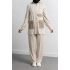GARNİ KUMAŞLI ALLERLİ PANTOLON TAKIM - BEJ