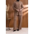 Letafet Cep Detaylı Ceketli Pantolonlu Takım - AÇIK KAHVE
