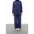 ALLERLİ CEPLERİ HALKA DETAYLI PANTOLON TAKIM - MAVİ