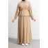 BEL BÜZGÜ DETAYLI ETEK TAKIM - CAMEL