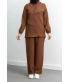LETAFET 5043 CEKETLİ PANT. TAKIM - KAHVE