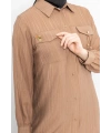 ROBADAN CEP DETAYLI KLASİK TUNİK - KAHVE