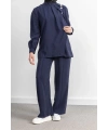 LETAFET ÖNÜ VOLAN DETAYLI PANTOLONLU TAKIM - LACİVERT
