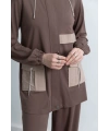 GARNİ KUMAŞLI ALLERLİ PANTOLON TAKIM - KAHVE