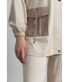 GARNİ KUMAŞLI ALLERLİ PANTOLON TAKIM - BEJ