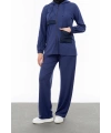 NERVÜR DETAYLI İNCİ PANT. TAKIM - LACİVERT