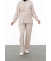 NERVÜR DETAYLI İNCİ PANT. TAKIM - BEJ