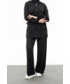 ALLERLİ CEPLERİ HALKA DETAYLI PANTOLON TAKIM - SİYAH