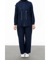 BELDEN ALLERLİ FİLELİ PANTOLON TAKIM - LACİVERT
