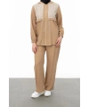BELDEN ALLERLİ FİLELİ PANTOLON TAKIM - CAMEL