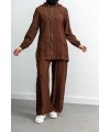 LETAFET 5027 CEKETLİ PANT. TAKIM - KAHVE