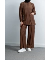 Letafet Cep Detaylı Pantolonlu Takım - KAHVE