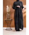 ASİMETRİK KESİM ELBİSE - SİYAH