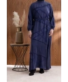 ASİMETRİK KESİM ELBİSE - LACİVERT