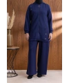Letafet Kapüşonlu Düğme Detaylı Ceketli Pantolonlu Takım - LACİVERT