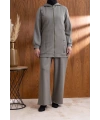 Letafet Kapüşonlu Düğme Detaylı Ceketli Pantolonlu Takım - HAKİ