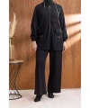 Letafet Cep Detaylı Ceketli Pantolonlu Takım - SİYAH