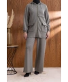 Letafet Cep Detaylı Ceketli Pantolonlu Takım - HAKİ
