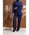 CEBİ TAŞ DETAYLI ÖNÜ DÜĞMELİ PANTOLONLU TAKIM - LACİVERT