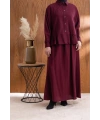 FIRFIR DETAYLI GÖMLEK YAKA ETEKLİ TAKIM - BORDO