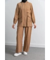 Letafet Cep Detaylı Pantolonlu Takım - TÜTÜN
