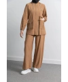 Letafet Cep Detaylı Pantolonlu Takım - TÜTÜN