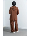 Letafet Cep Detaylı Pantolonlu Takım - KOYU VİZON