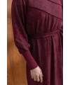 KOLLARI VE YAKASI RİBANALI ELBİSE - BORDO