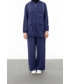 ALLERLİ CEPLERİ HALKA DETAYLI PANTOLON TAKIM - MAVİ