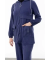 ALLERLİ CEPLERİ HALKA DETAYLI PANTOLON TAKIM - MAVİ