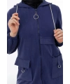 ALLERLİ CEPLERİ HALKA DETAYLI PANTOLON TAKIM - MAVİ