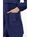 ALLERLİ CEPLERİ HALKA DETAYLI PANTOLON TAKIM - MAVİ