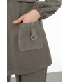 ALLERLİ CEPLERİ HALKA DETAYLI PANTOLON TAKIM - KOYU HAKİ