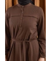 LETAFET 3045 ELBİSE - KAHVE