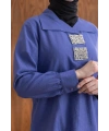 TAŞ DETAYLI PANTOLONLU TAKIM - İNDİGO