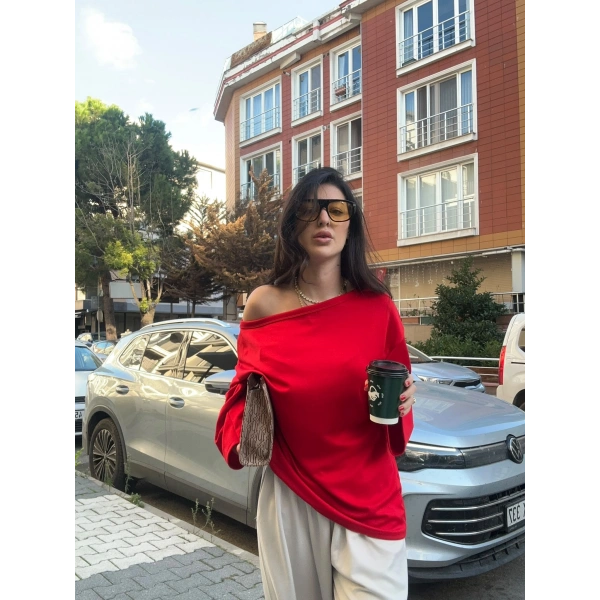 KIRMIZI SALAŞ BLUZ