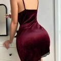 BORDO KADİFE GECELİK