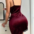 BORDO KADİFE GECELİK