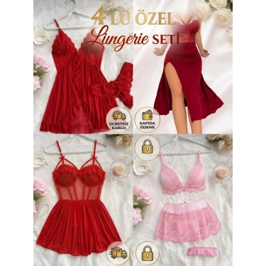 Kırmızı Tutku & Pembe Düş Seti 4 lü Set