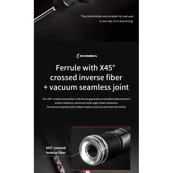 Ecooda Haiz Solid 185cm 200-300g Slow Jigging Kamışı