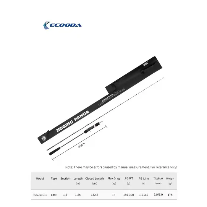 Ecooda Panda61 185cm 150-300g Slow Jigging Kamışı