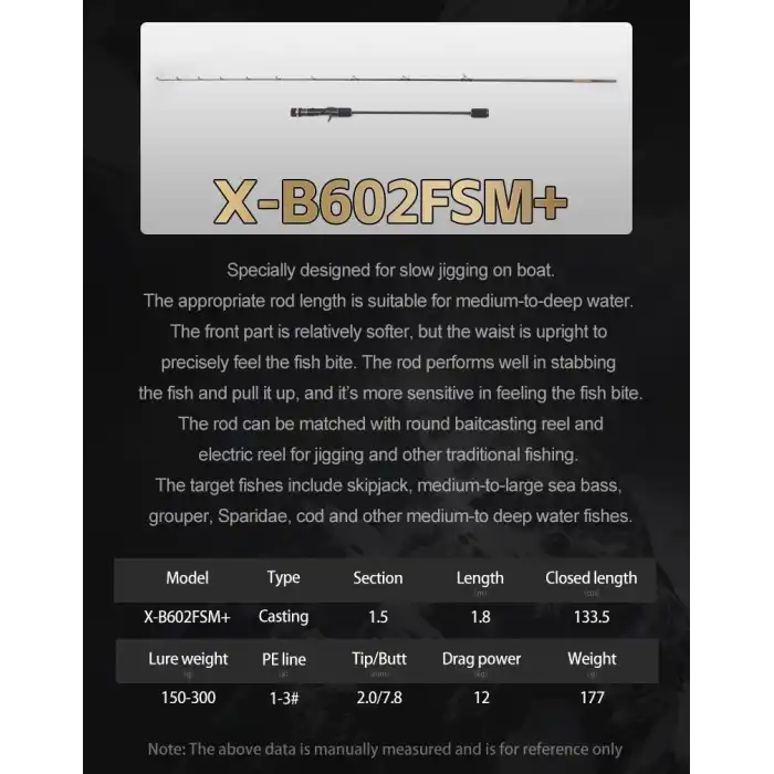 Ecooda Star Flame1 180cm 150-300g Slow Jigging Kamışı