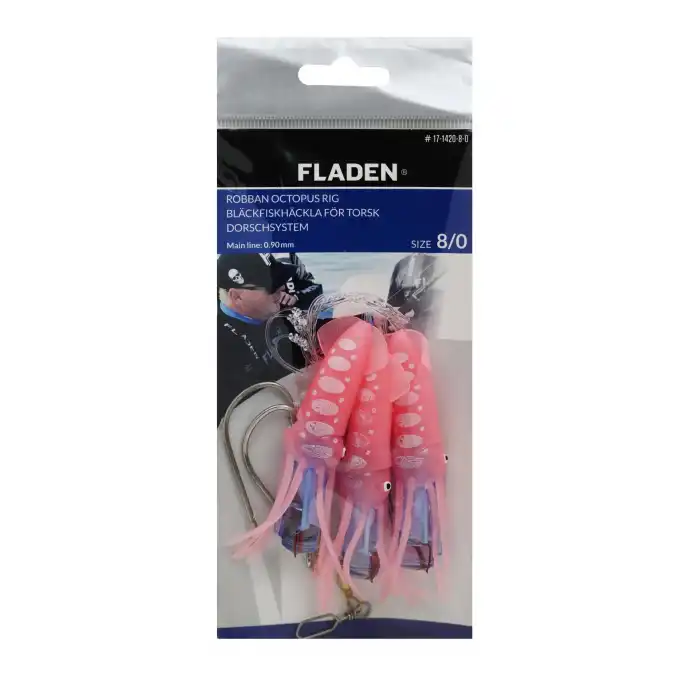 FLADEN SABIKI ROBBAN OCTOPUS  N.8/0 90M PEMBE 3K
