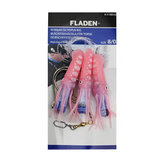 FLADEN SABIKI ROBBAN OCTOPUS  N.8/0 90M PEMBE 3K