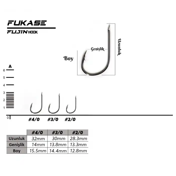 Fujin Fukase Düz Olta Kancası