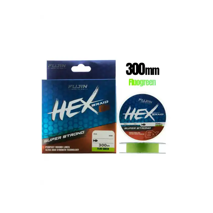 Fujin Hex Braid 8x 300mt Fluo Green PE İp Misina