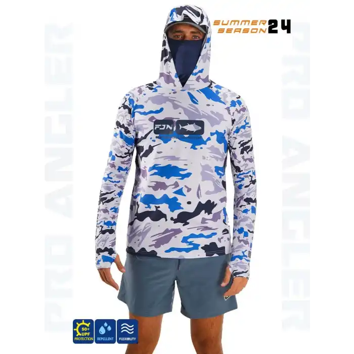 Fujin Pro Angler S24 Buff&Hoodi Natural Blue Camo