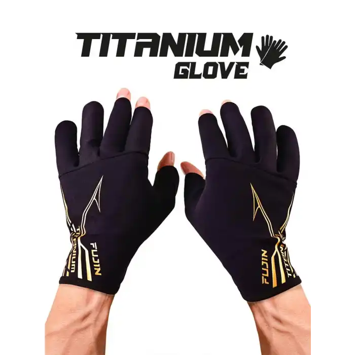 Fujin Pro Angler S24 Titanium Gloves Black Gold