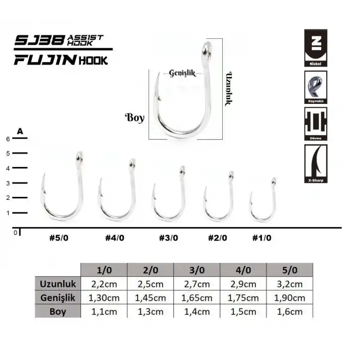 Fujin SJ38 Delikli Kaynaklı Assist Kancası